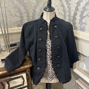 DENIM RUFFLE Placket Jacket!